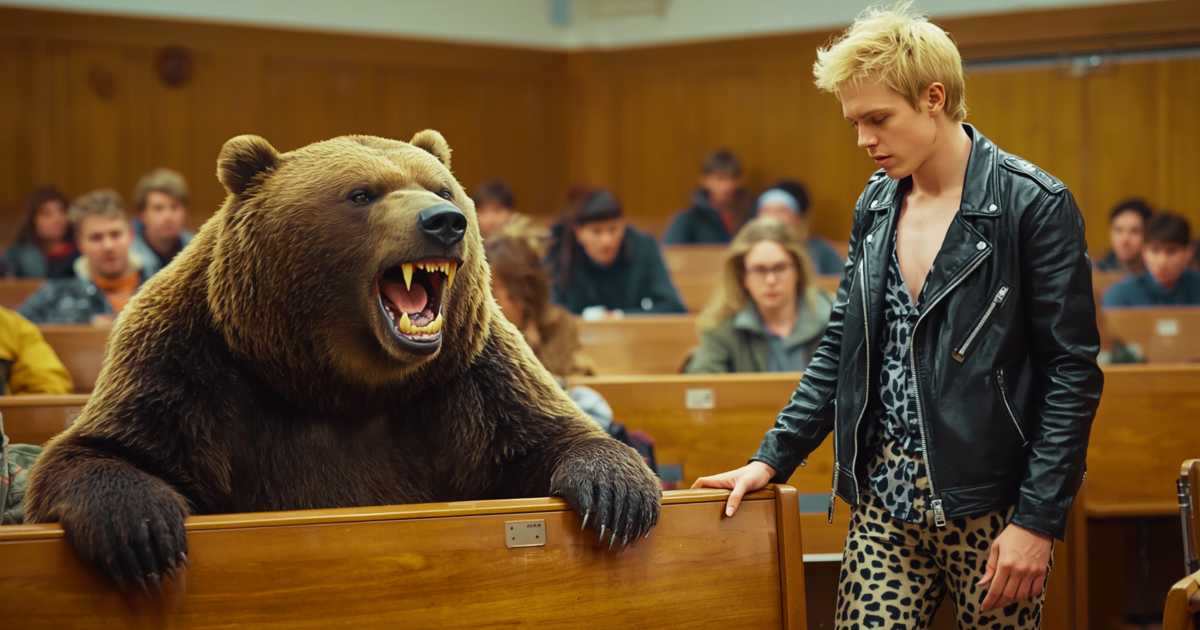 Braunbär und Studium Geographie in Köln: Grizzly im Hörsaal