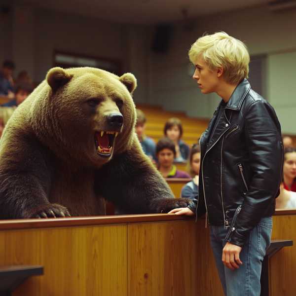 Mit dem Braunbär als Haustier findest du immer einen Platz im Hörsaal der Universität Köln