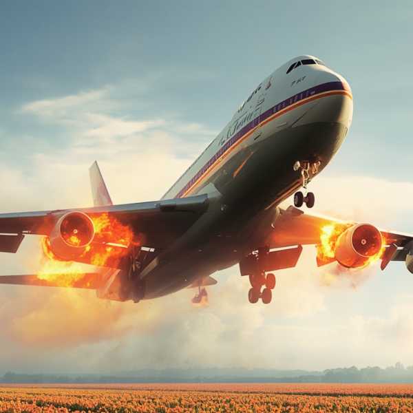 Ein Boeing 747 Jumbo Jet stürzt am Niederrhein bei Grefrath ab