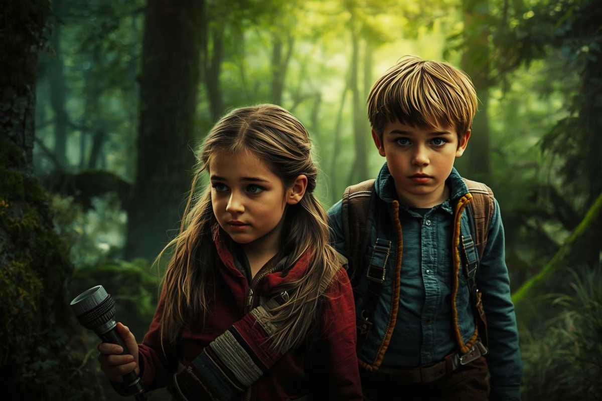 Grensel und Hete arbeiten sich durch das Gebüsch voran