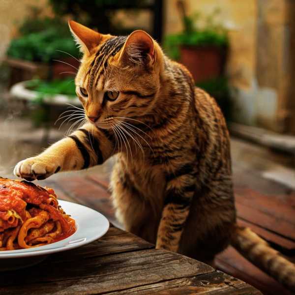 Welche Katze kann einer dampfenden frischen Lasagne schon widerstehen?