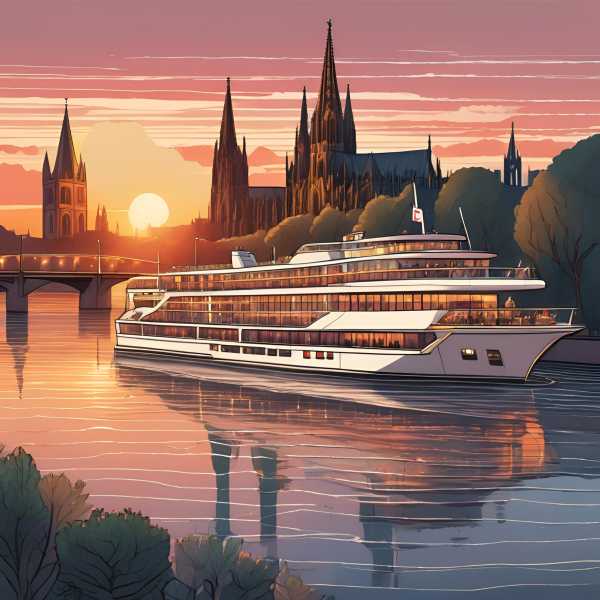 Ein modernes Schiff das nicht unter die Brücken passt