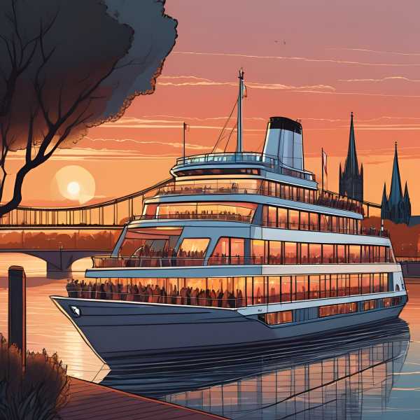Abendstimmung auf dem Schiff in Köln
