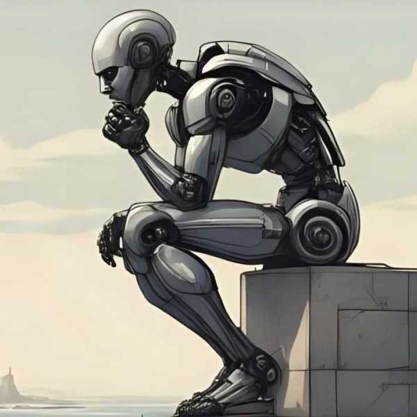 Roboter als Auguste Rodins Kunstwerk Der Denker