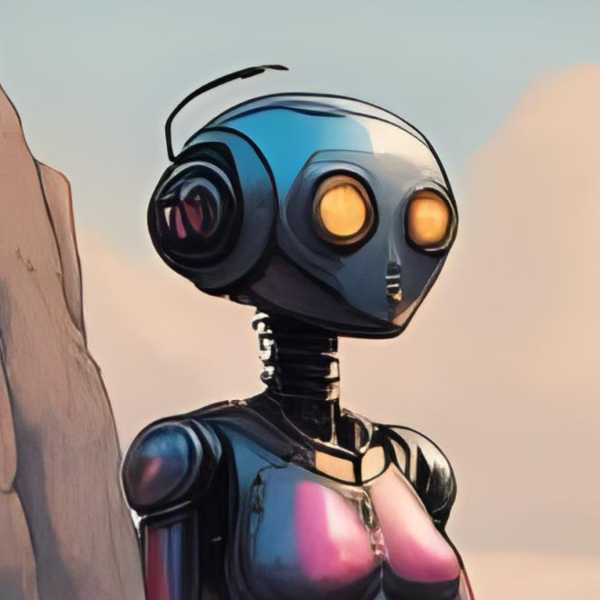 Ein Abend mit Roboter am Meer