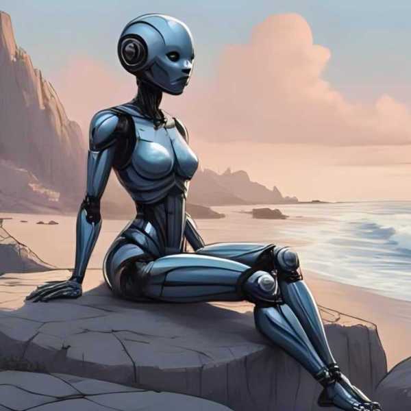 Roboter in der Wüste und am Strand und in der Wüste: KI Bildergalerie von Thomas Berscheid