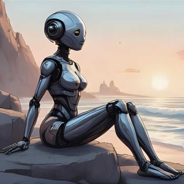 Roboter am Strand und in der Wüste: KI Bildergalerie von Thomas Berscheid