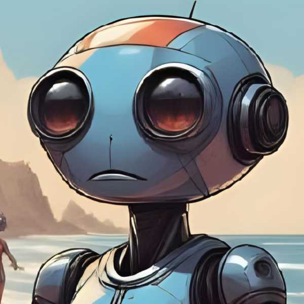 Der Roboter Tanz in die Nacht am Strand