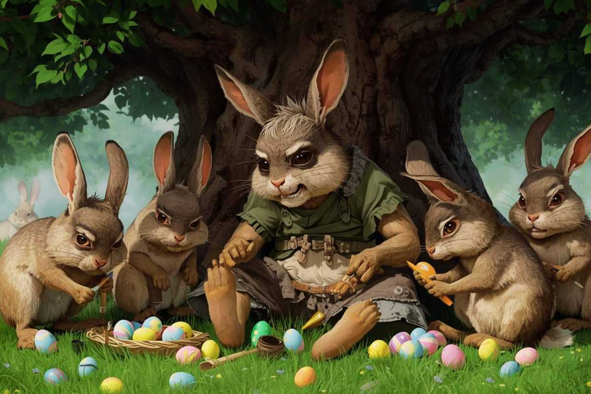 Familie Osterhase hat schlechte Stimmung wegen wirtschaftlicher Probleme