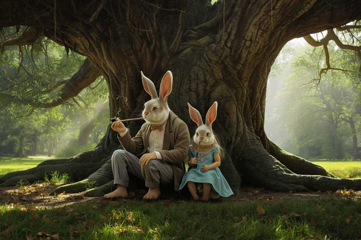 Familie Osterhase beim Kiffen gegen die schlechte Laune