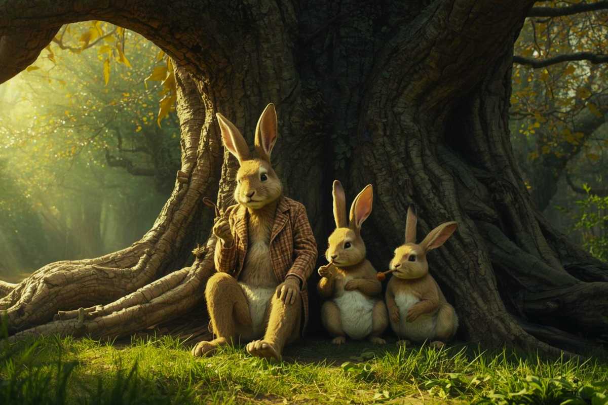 Familie Osterhase beim gemeinsamen Drogenkonsum gegen die schlechte Laune