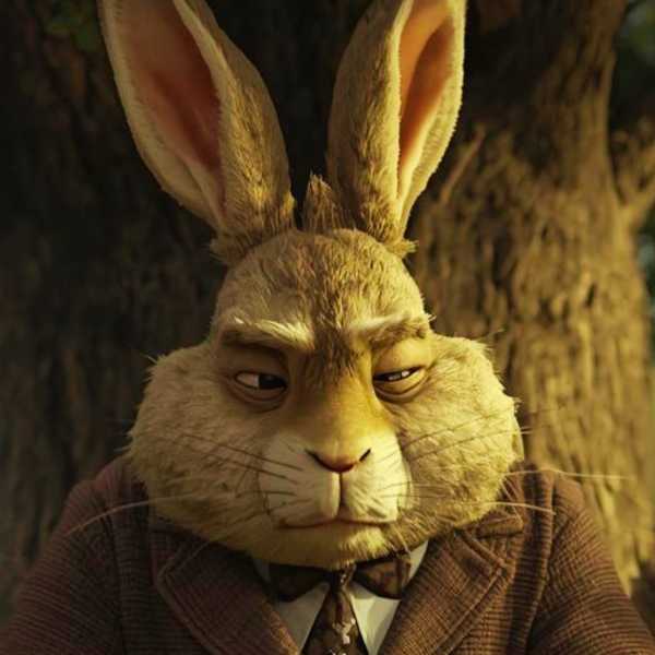 Der Patriarch der Familie Osterhase beim Kiffen gegen die schlechte Laune