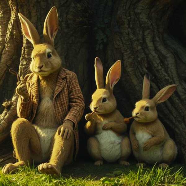 Familie Osterhase beim gemeinsamen Drogenkonsum gegen die schlechte Laune