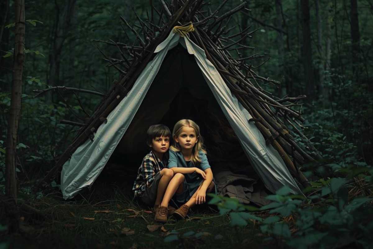 Im Baumhaus verbringen Grensel und Hete ihre Tage im Wald